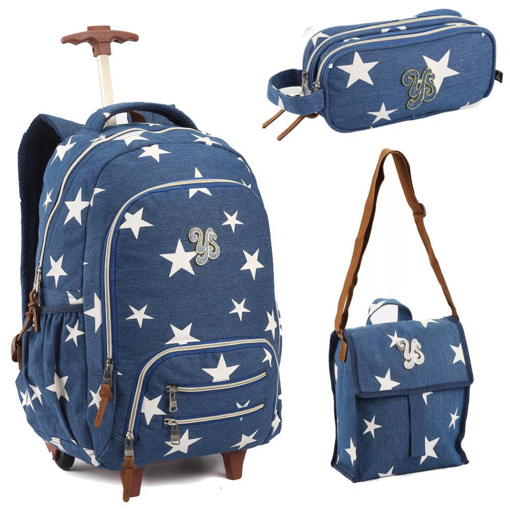 Kit Mochila Feminina Jeans Tipo Capricho Juvenil Tam G no Shoptime