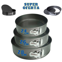 Kit 3 Forma De Bolo Redonda Antiaderente Fundo Removível Menor preço em Kit 3 Forma De Bolo Redonda Antiaderente Fundo Removível