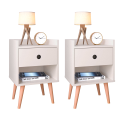 Conjunto Kit 2 Mesas de cabeceira Pequena Retrô Mesinha Quarto Decore Gaveta - Off White -Lojas rpm Menor preço em Conjunto Kit 2 Mesas de cabeceira Pequena Retrô Mesinha Quarto Decore Gaveta - Off White -Lojas rpm