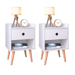 Menor preço em Kit com 2 Mesa de cabeceira Retrô Decore 1 Gaveta - Branco - rpm Móveis