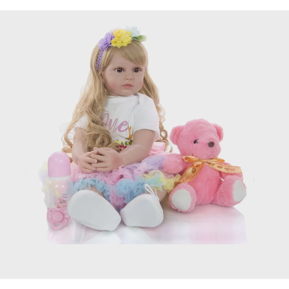 Bebe Reborn Princesa 60 Cm - Boneca Reborn Silicone