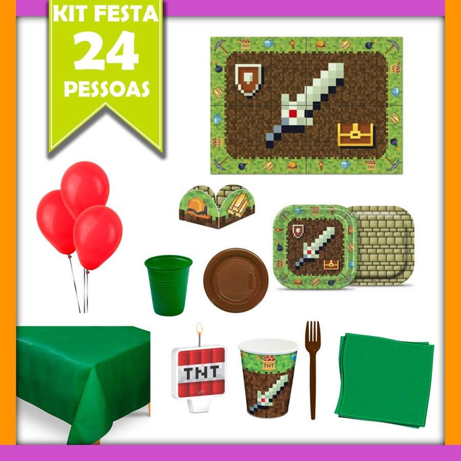 Bloco Minecraft de Papel Decoracao Festa Aniversario