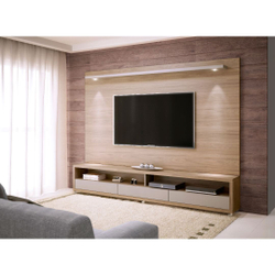 Rack e Painel Dallas Itapua com Off White knr Moveis 2,40cm Menor preço em Rack e Painel Dallas Itapua com Off White knr Moveis 2,40cm