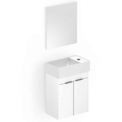 Gabinete para Banheiro de Madeira Saveiro 40X22CM com Cuba Branco Celite Menor preço em Gabinete para Banheiro de Madeira Saveiro 40X22CM com Cuba Branco Celite