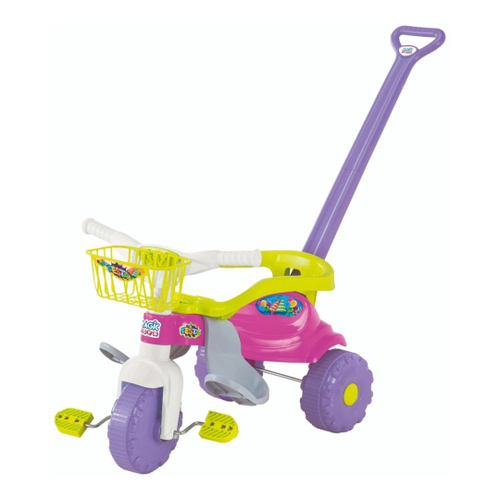 Triciclo Infantil Com Pedal Motoca Menina Suporta ate 24kg Velotrol Tico  Tico Aprox 2 anos