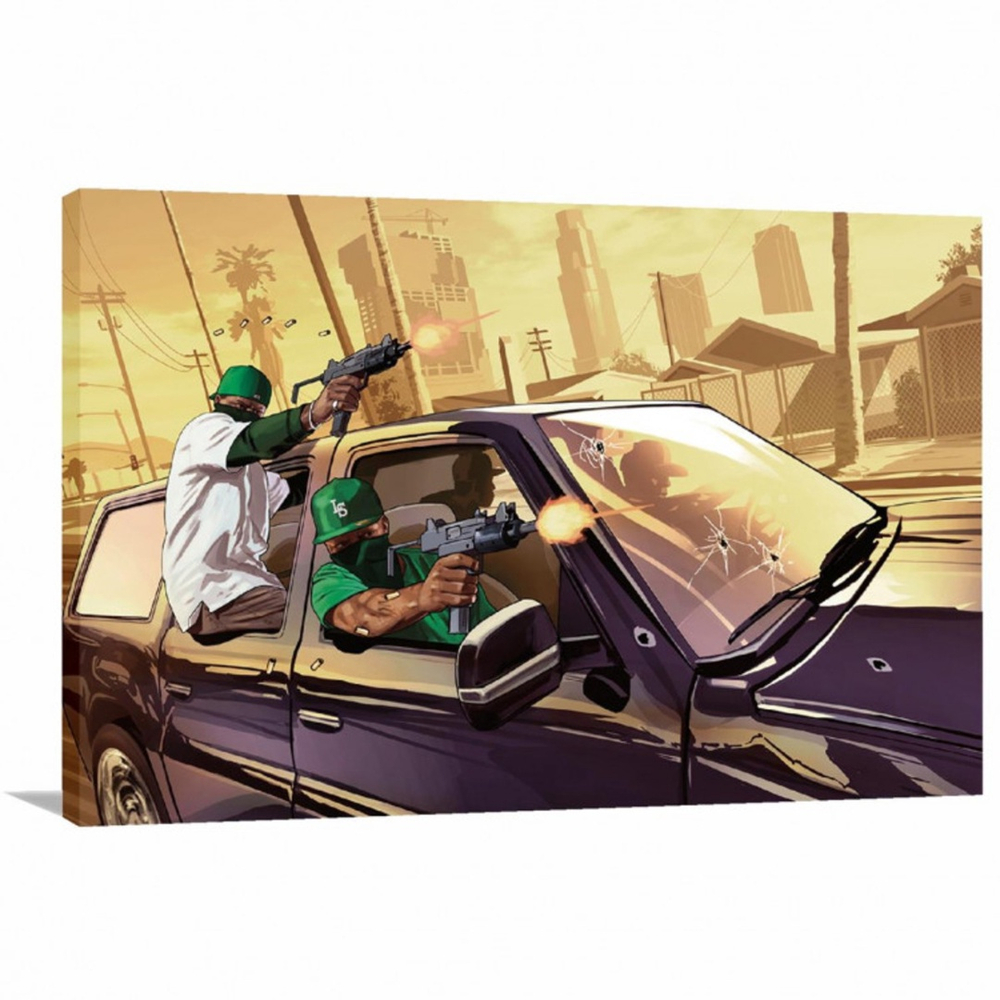 Quadro decorativo GTA V - Jogos - Tela em Tecido