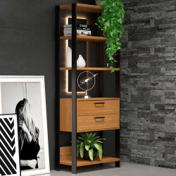 Estante para Livros 2 Gaveta 100% Mdf E91 Freijó/Preto Fosco - Dalla Costa Menor preço em Estante para Livros 2 Gaveta 100% Mdf E91 Freijó/Preto Fosco - Dalla Costa
