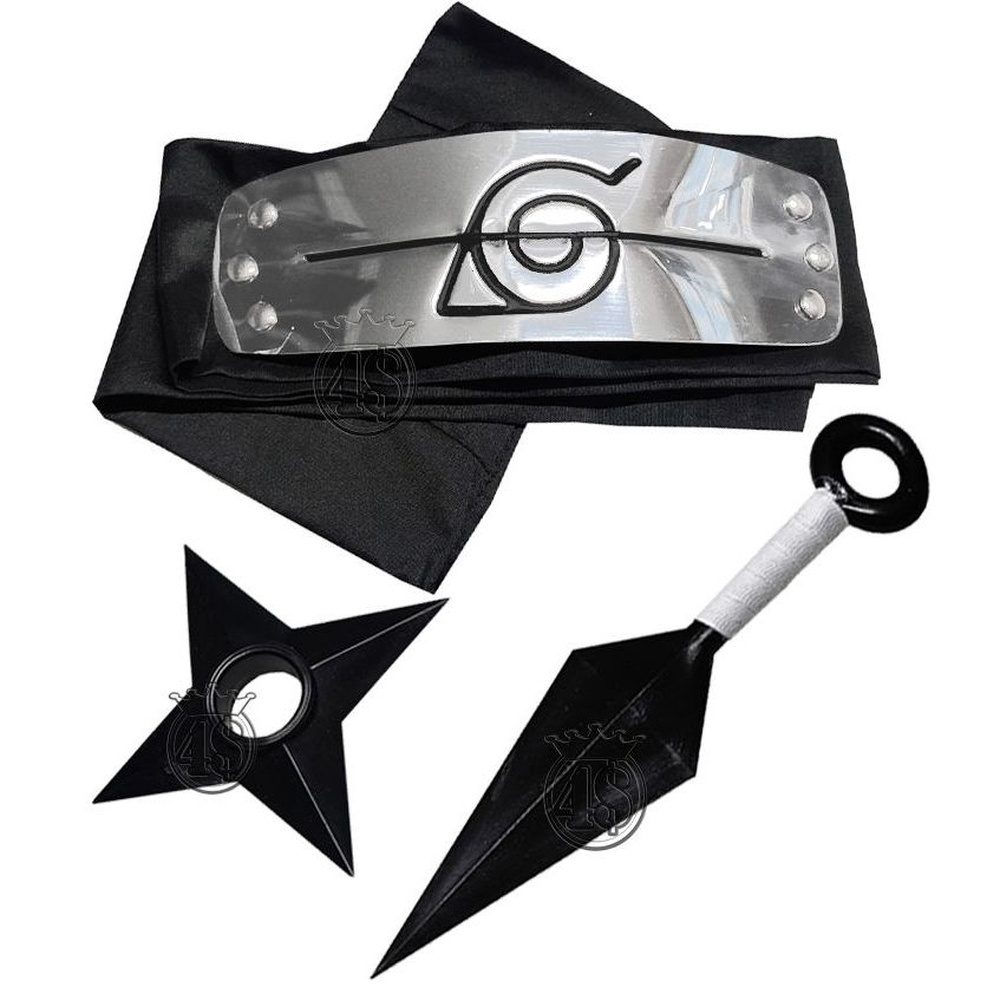 kit Bandana Naruto aldeia da folha Renagado, Kunai, Shuriken e Colar  Ajustável Akatsuki - Kits / Conjuntos de Joias e Bijuterias - Magazine Luiza