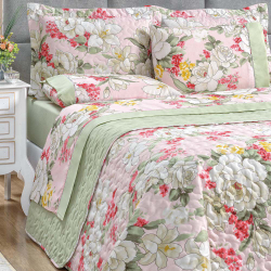 Kit Cobre Leito Queen Diamond Dupla Face Micropercal 200 Fios Estampado 3 Peças - Verde Kity Floral Menor preço em Kit Cobre Leito Queen Diamond Dupla Face Micropercal 200 Fios Estampado 3 Peças - Verde Kity Floral