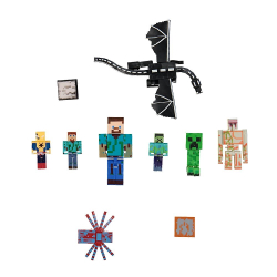 Kit Com 6 Bonecos Minecraft Estilo Coleção E Acessórios Brinquedo