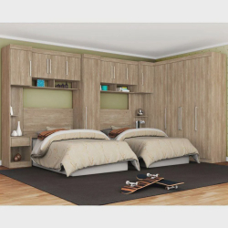 Quarto Modulado Módena Solteiro Duplo CP14 Demóbile Nogal Touch Menor preço em Quarto Modulado Módena Solteiro Duplo CP14 Demóbile Nogal Touch
