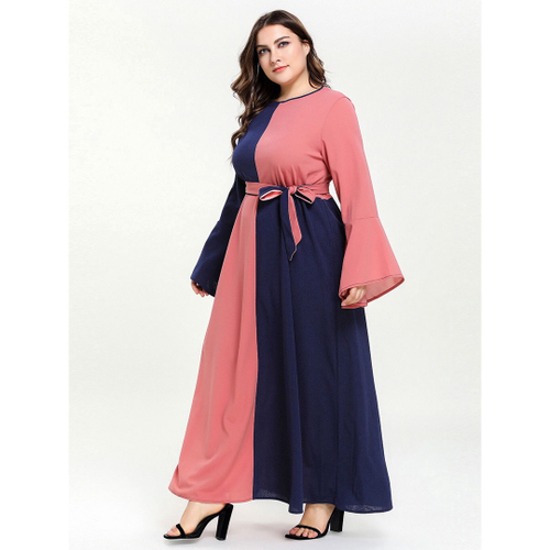 Arabic Dress Jilbab Instant Abaya Big Yards Women 039 S Fashion Long Sleeved Color Code Stitching Muslim Robe Loose Long 197545 Em Promocao Ofertas Na Americanas