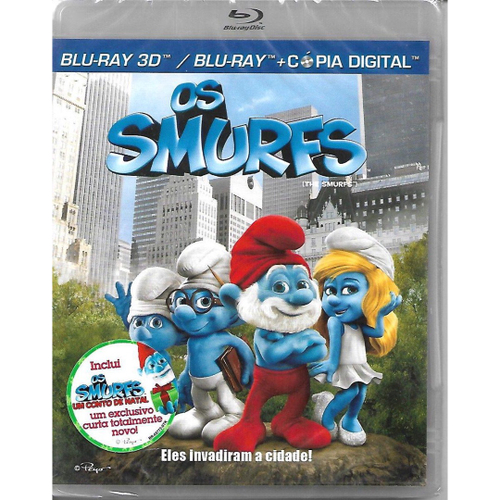 Blu-Ray 3D Os Smurfs + Dvd Conto De Natal + Digital Copy