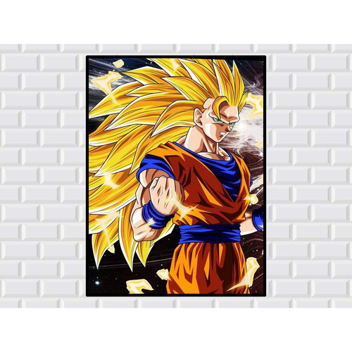 Quadro decorativo Goku Saiyajin Deus Dragon Ball