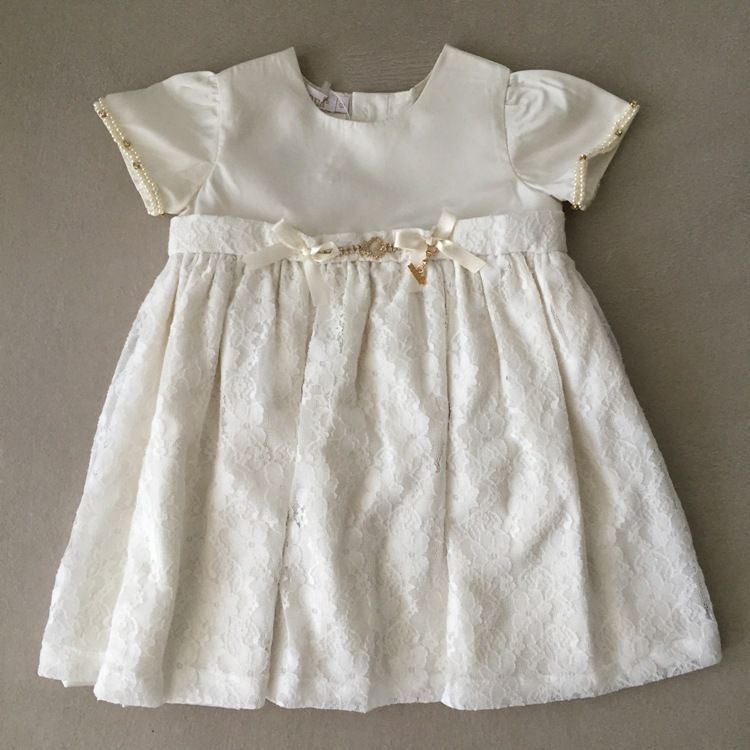 Vestido infantil store tafeta com renda