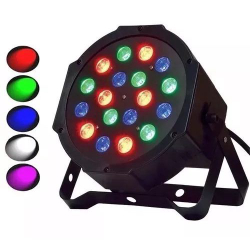 Menor preço em LED par Canhão de Luz Slim 64 rgbw 18 Leds 1W dmx Painel Digital e Strobo