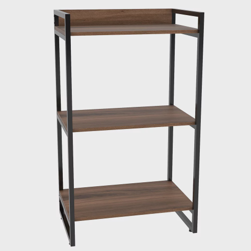 Estante Livreiro Prisma Estilo Industrial 60cm 3 Prateleiras C08 Nogal - Mpozenato - Imagem 5
