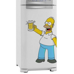 Adesivo Para Geladeira Homer Simpson com cerveja - Médio 40x60cm Menor preço em Adesivo Para Geladeira Homer Simpson com cerveja - Médio 40x60cm