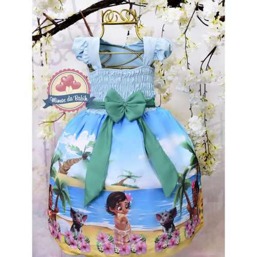 Vestido festa infantil Moana Baby