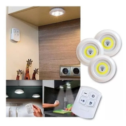 Kit 3 Lampadas Led Luminária Armário Quarto Escada Closet Gaveta Espelho Corredor Spot Controle Remoto Sem Fio Menor preço em Kit 3 Lampadas Led Luminária Armário Quarto Escada Closet Gaveta Espelho Corredor Spot Controle Remoto Sem Fio