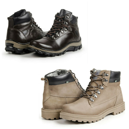 Kit 2 Pares De Bota Masculina Casual Caterpillar CAT Impermeável Costurado  + Palmilha Confort