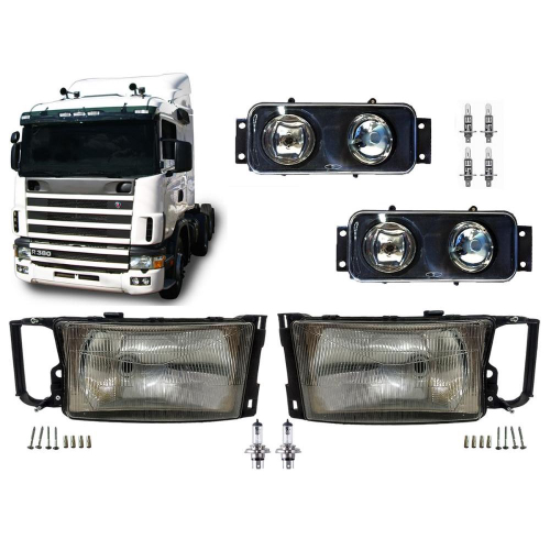 Kit Par Farol Milha C Parafusos Scania Serie P Em Promo O