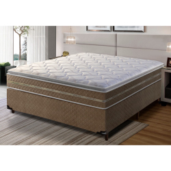 Conjunto Box de Casal Umaflex Resistence D33 - 138x188x71 cm – Branco/Marrom Menor preço em Conjunto Box de Casal Umaflex Resistence D33 - 138x188x71 cm – Branco/Marrom