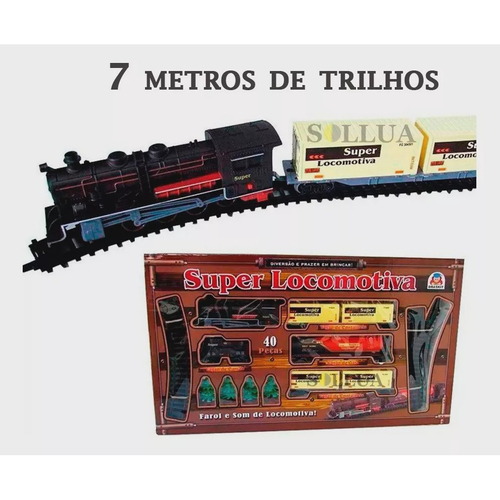 FERRORAMA INFANTIL MINI TREM ELETRICO HERO SQUAD LOCOMOTIVA TRILHOS A PILHA