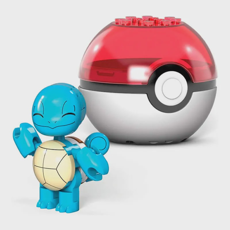 Boneco Pokémon Go - Lego Ash + Squirtle Brinquedo p/ Montar no