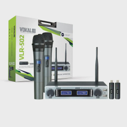Microfone sem fio vokal VLR502 uhf duplo Menor preço em Microfone sem fio vokal VLR502 uhf duplo