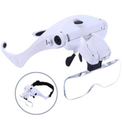 Lupa Cabeça óculos ajustável 2 leds Recarregável 5 lentes Profissional 869 - Lorben Menor preço em Lupa Cabeça óculos ajustável 2 leds Recarregável 5 lentes Profissional 869 - Lorben