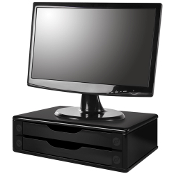 Suporte Para Monitor 2 Gavetas Preto Souza Menor preço em Suporte Para Monitor 2 Gavetas Preto Souza