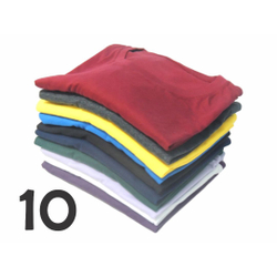 Kit 10 camisetas básicas e lisas masculinas - 100% algodão 30.1 penteado - Coloridas Menor preço em Kit 10 camisetas básicas e lisas masculinas - 100% algodão 30.1 penteado - Coloridas