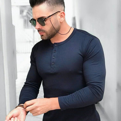 Camiseta henley Masculina Slim Fit Manga Longa J silver - preta / azul / vinho / marfim Menor preço em Camiseta henley Masculina Slim Fit Manga Longa J silver - preta / azul / vinho / marfim