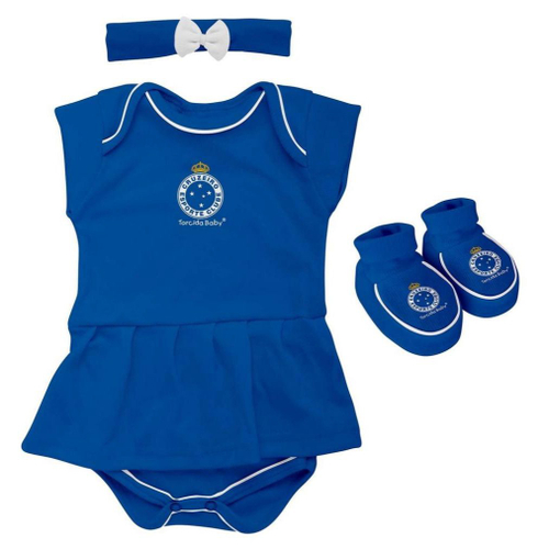 Kit Bebê Cruzeiro 3 Peças Feminino Oficial - Torcida Baby