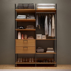 Closet 2 Gavetas 8 Prateleiras 100% Mdf Tw403 Freijó/Preto Fosco - Dalla Costa Menor preço em Closet 2 Gavetas 8 Prateleiras 100% Mdf Tw403 Freijó/Preto Fosco - Dalla Costa