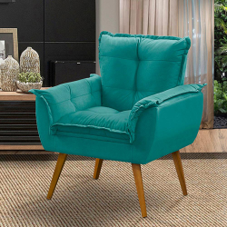 Poltrona Decorativa Opala Suede Tiffany Menor preço em Poltrona Decorativa Opala Suede Tiffany