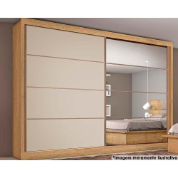 Guarda Roupa Europa Sevilha 2 Portas c/1 Espelh Amêndoa/Off White Menor preço em Guarda Roupa Europa Sevilha 2 Portas c/1 Espelh Amêndoa/Off White