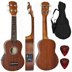 Kit Ukulele Eletroacústico Soprano Nylon + Capa Vuk309 Vogga Menor preço em Kit Ukulele Eletroacústico Soprano Nylon + Capa Vuk309 Vogga