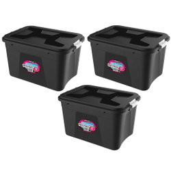 Kit 3 Caixas Organizadoras 20 Litros Preta pp c/ Travas 0770 Uninjet é boa?