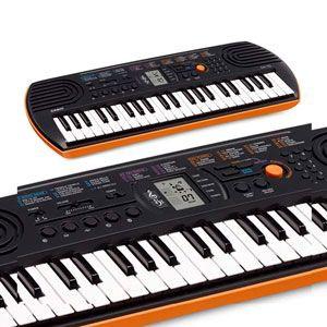 Teclado Casio Infantil Sa 76 Laranja 44 Teclas Com Fonte