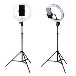 Iluminador LED Ring Light 26cm para Maquiagem Fotos com tripé e suporte celular é boa?