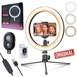Kit Completo Ring Light Iluminador Luz Anel Led 26cm 10 Polegadas Suporte Para Celular Iphone Androi Menor preço em Kit Completo Ring Light Iluminador Luz Anel Led 26cm 10 Polegadas Suporte Para Celular Iphone Androi