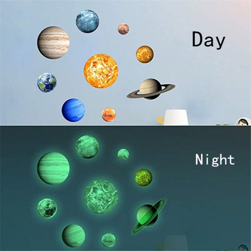 Kids Room Wall Stickers Glow In The Dark Decor Solar System Glowing Decals Wallpaper Decorations For Boys And Girls Em Promocao Ofertas Na Americanas