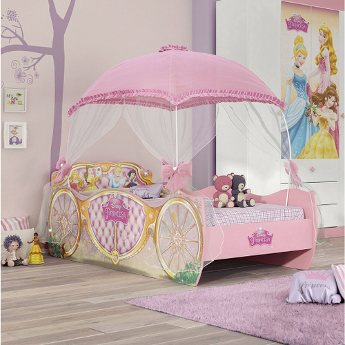 Cama Carruagem Barbie Star Rosa