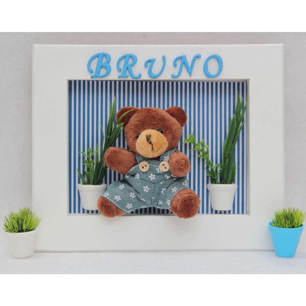 Quadro Porta Maternidade , Urso com Brinquedos