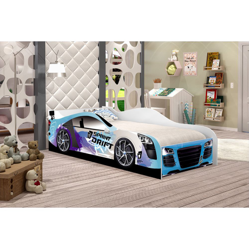 Cama Infantil Carro Drift Azul Com