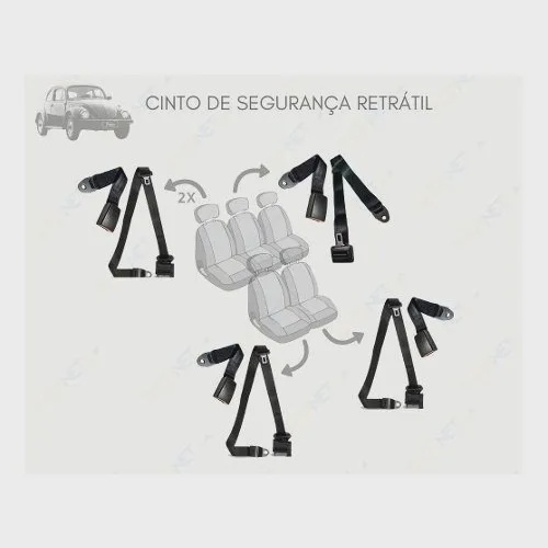 Kit Cinto Seguran A Fusca E Carros Antigos Retr Til Pontos No Shoptime