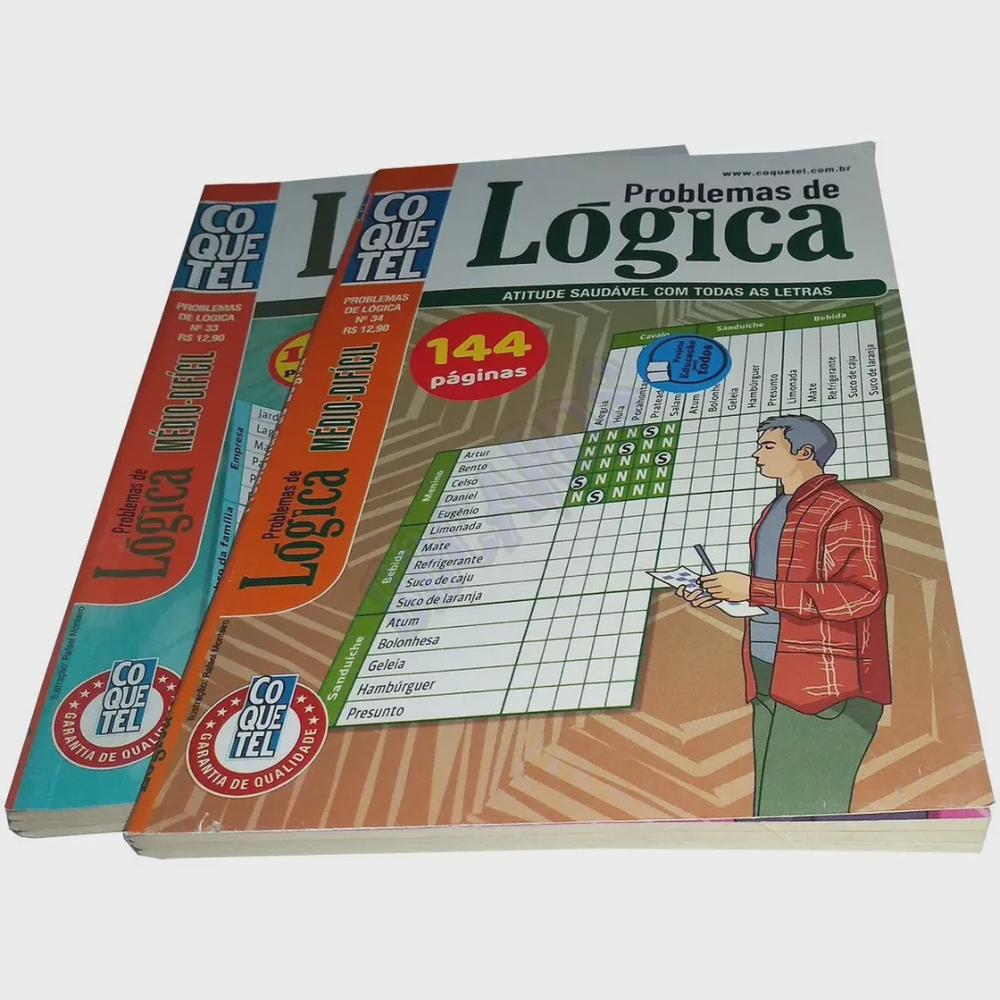 Livro de Passatempo Coquetel Problemas de Lógica Kit 2 Vols