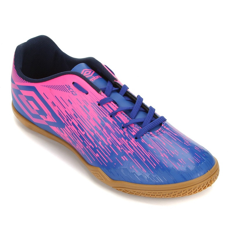 Chuteira Futsal Umbro Acid ii Azul e Rosa em Promo o na Americanas